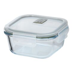 Marmita hermética quadrada de vidro de borossilicato, experto, 520 ml, 13,8 x 13,8 x 7 cm