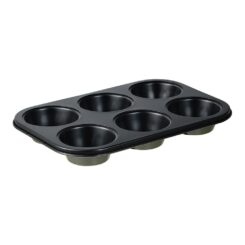 Forma para 6 muffins de aço carbono expert, 26,5 x 18,5 x 3 cm