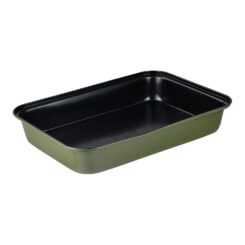 Tabuleiro retangular de aço ao carbono, para forno, experto, verde oliva 34 x 23,7 x 6 cm