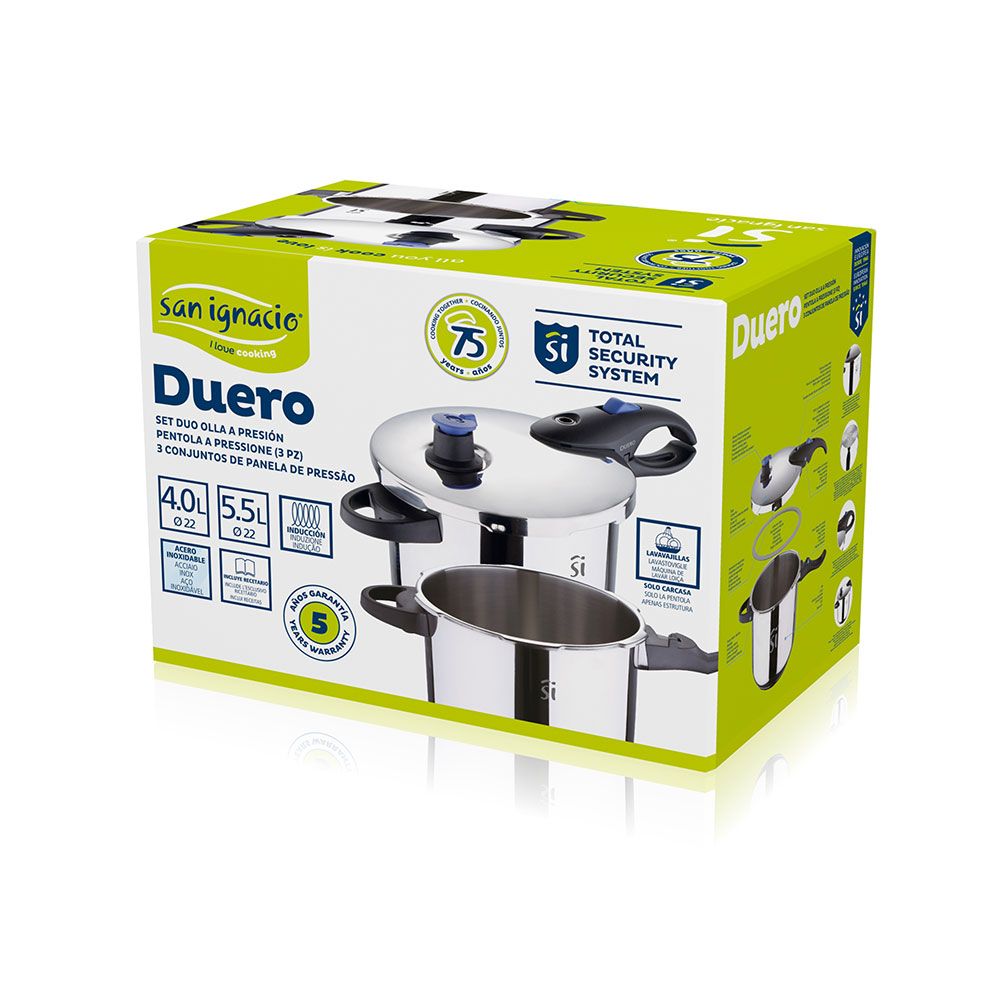 KIT 3 unid. Ø22cm 4+5,5L panela de pressão INOX duero SG1530 SAN ignacio - Image 2