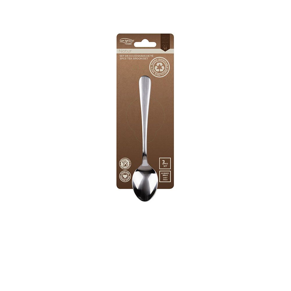 Colher de café de aço inoxidavel reciclado brilho natur 3 UDS - Image 2
