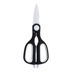 Tesoura de cozinha em aço inoxidável preto e branco 21,3 cm