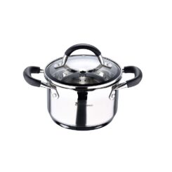 Panela Ø16x10cm 1,8L INOX com tampa foodies BGMP-1504-BK masterpro
