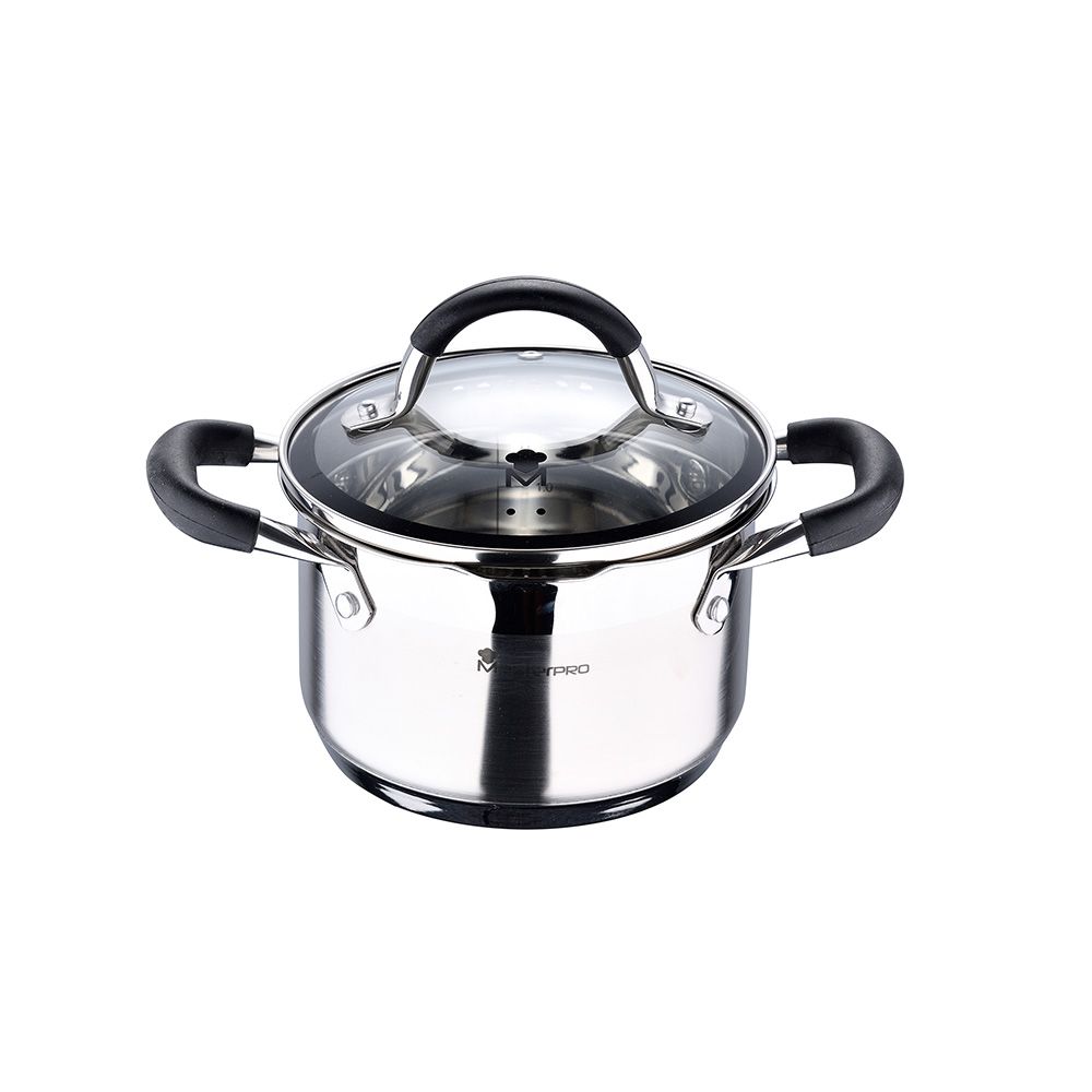 Panela Ø16x10cm 1,8L INOX com tampa foodies BGMP-1504-BK masterpro