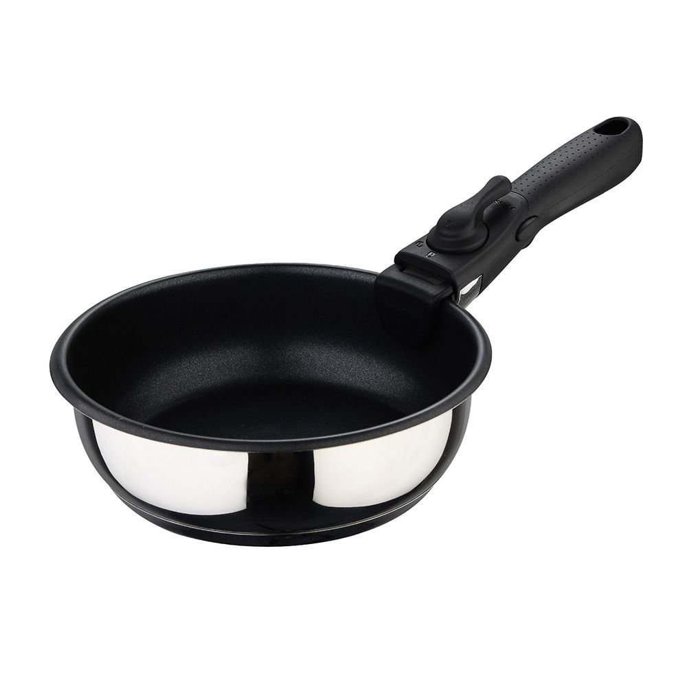 KIT 3 frigideiras (Ø18x6cm/20x6cm/Ø24x6,5cm) INOX click & cook bergner - Image 2