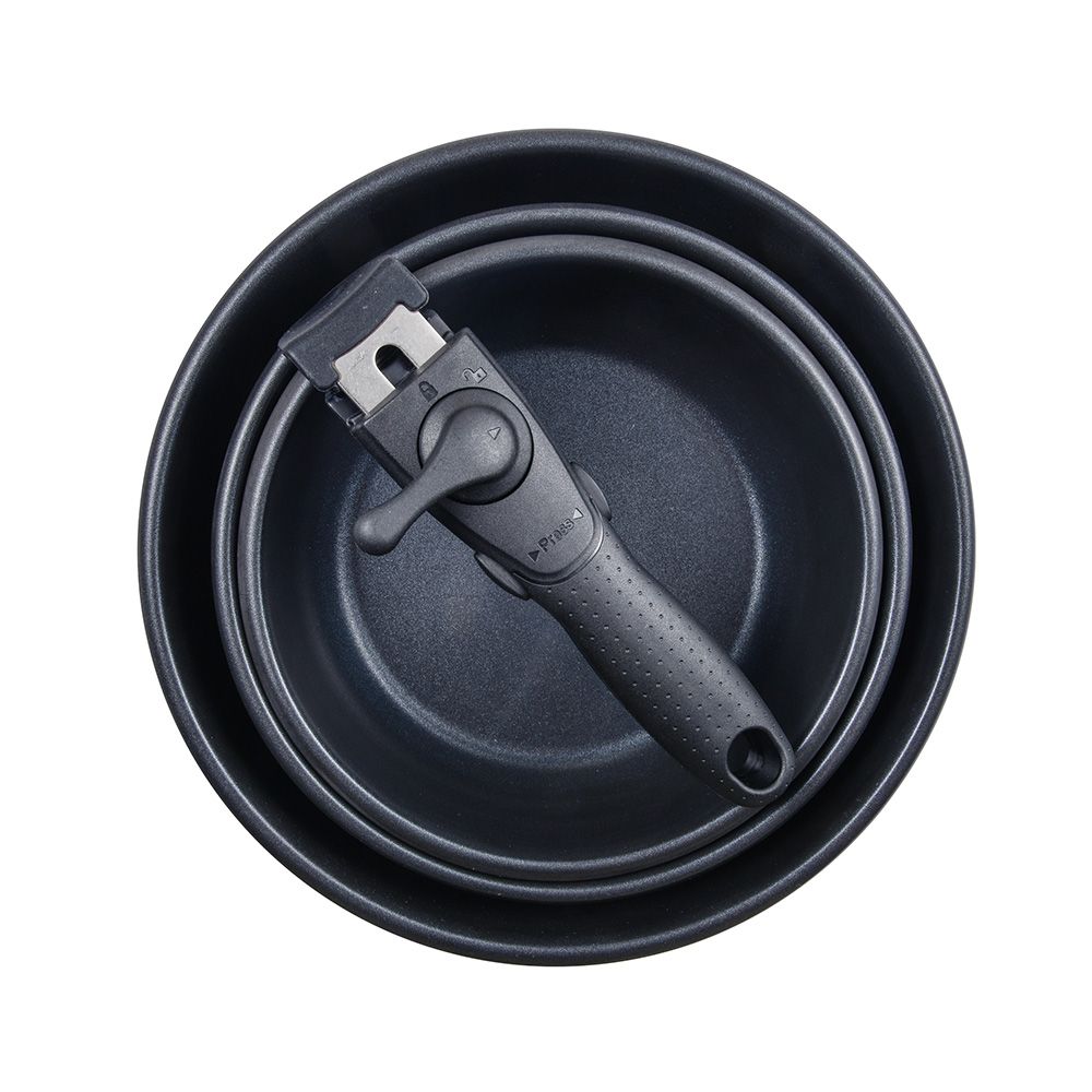 KIT 3 frigideiras (Ø18x6cm/20x6cm/Ø24x6,5cm) INOX click & cook bergner - Image 3