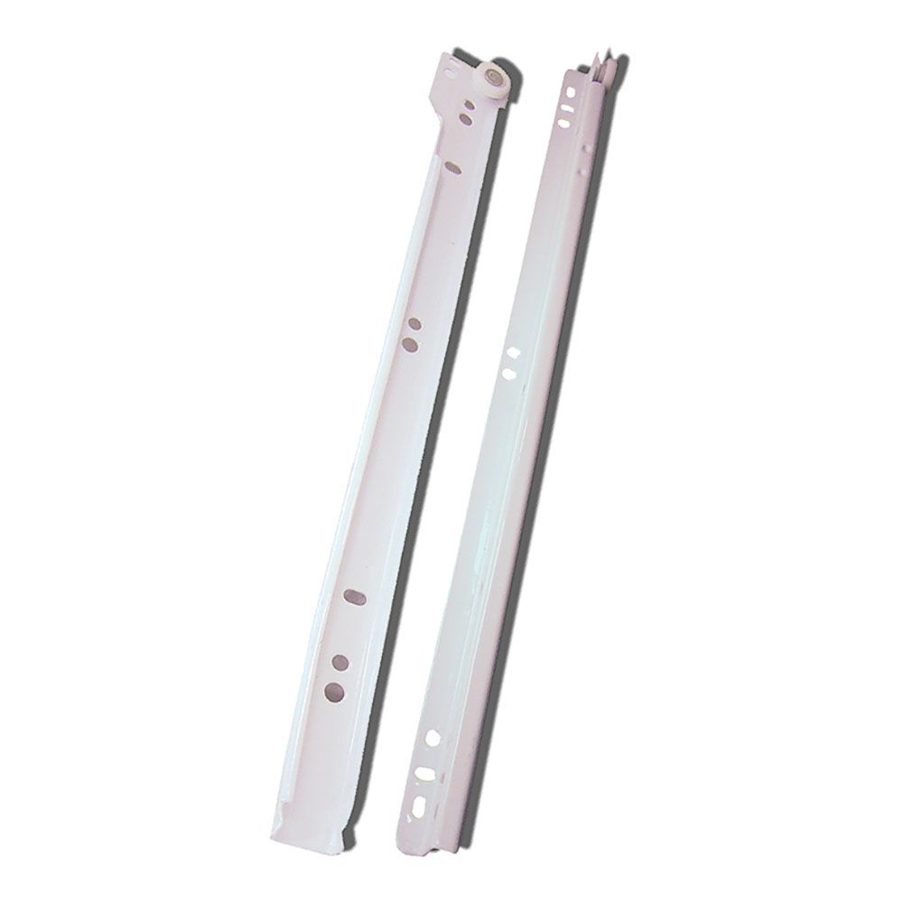 MICEL Guia de gaveta, modelo GC01, em aço com acabamento branco, 450 x 10 x 35 mm, pacote