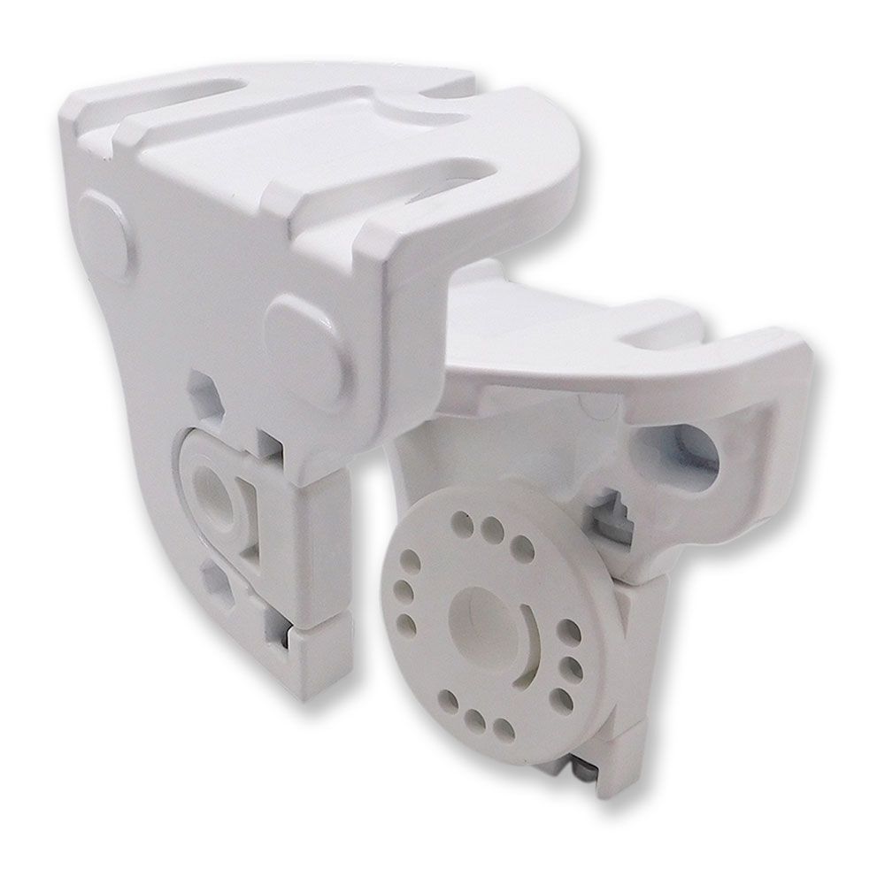 Suportes de eixo para toldo, modelo tld03, em alumínio com acabamento branco, 113 x 85 x 110 mm, blister