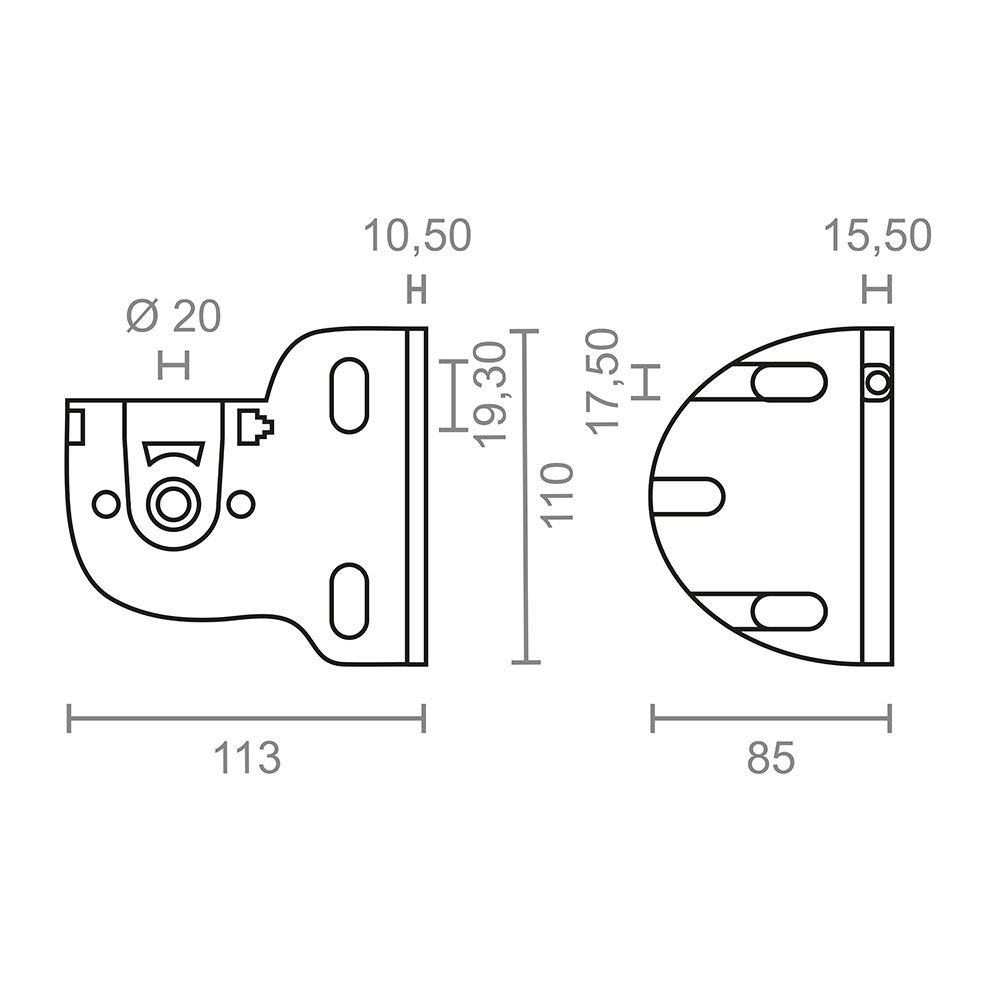 Suportes de eixo para toldo, modelo tld03, em alumínio com acabamento branco, 113 x 85 x 110 mm, blister - Image 3