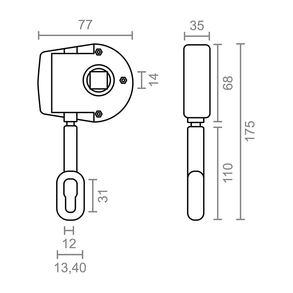 Enroladora de toldo, gancho longo especial, modelo TLD05, fabricada em zamak com acabamento branco, 77 x 35 x 175 mm, blister - Image 3