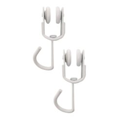 Polias para cortinas, interiores, modelo tld18, aço com acabamento branco, 18,5 x 18 x 56 mm, 2 peças, blister