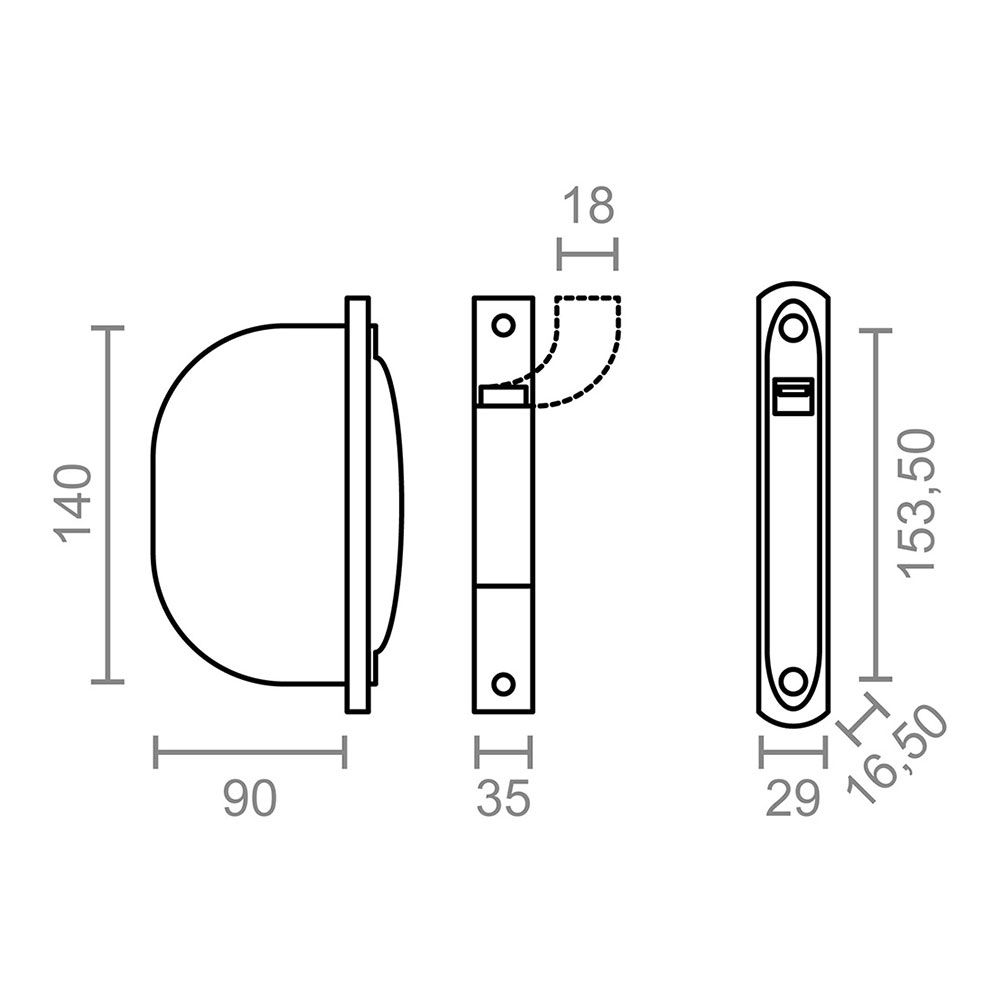 Coleção PR01 mortise 18 mm branco - Image 3