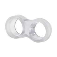 Batente para maçaneta de porta, modelo TP13, fabricado em plástico flexível com acabamento transparente, 47 x 25 x 14 mm