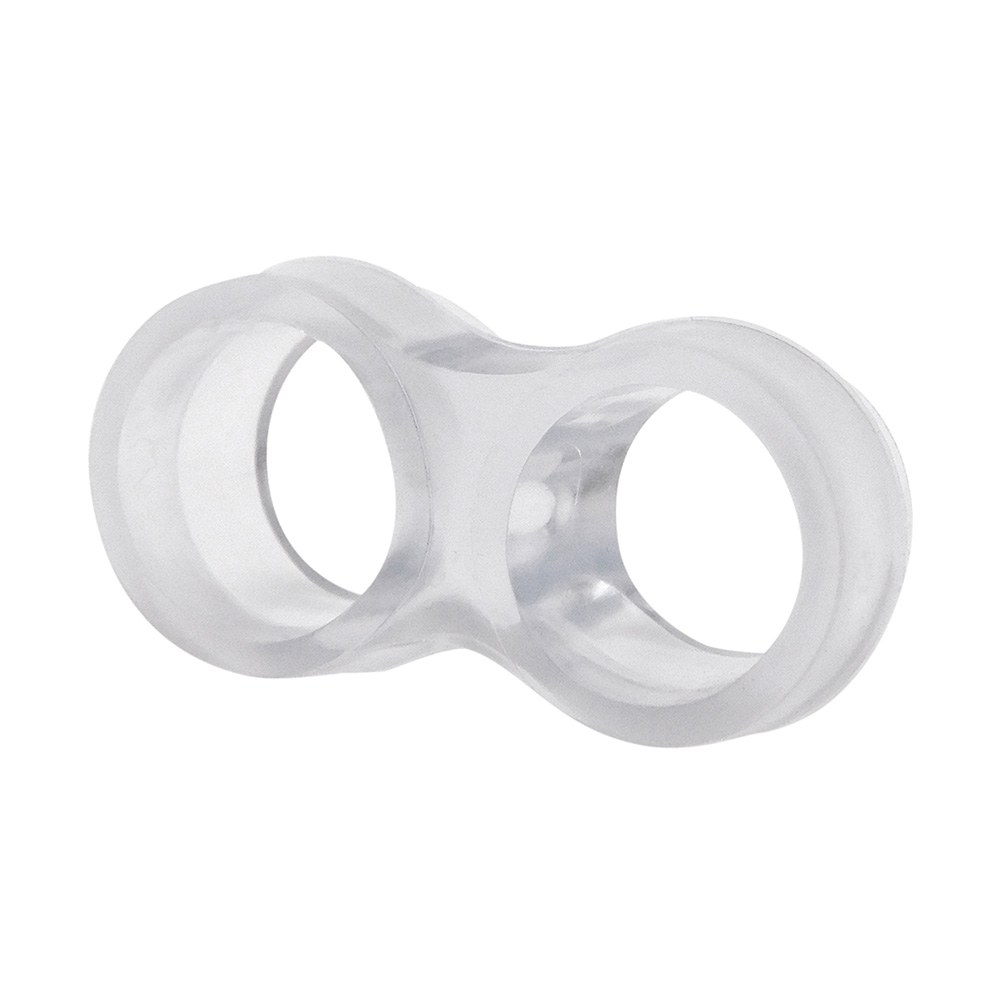 Batente para maçaneta de porta, modelo TP13, fabricado em plástico flexível com acabamento transparente, 47 x 25 x 14 mm