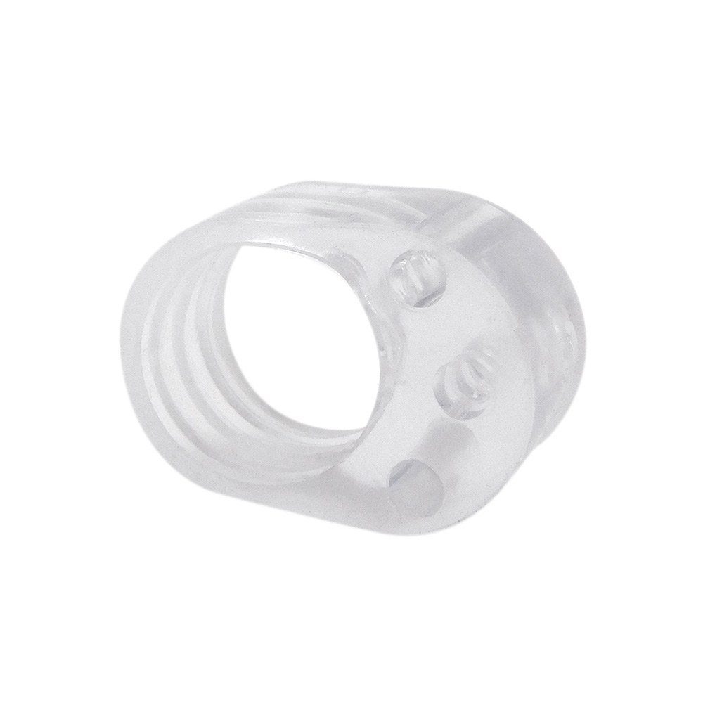 Batente para maçaneta de porta, modelo TP16, fabricado em plástico flexível com acabamento transparente, 30 x 22 x 13 mm