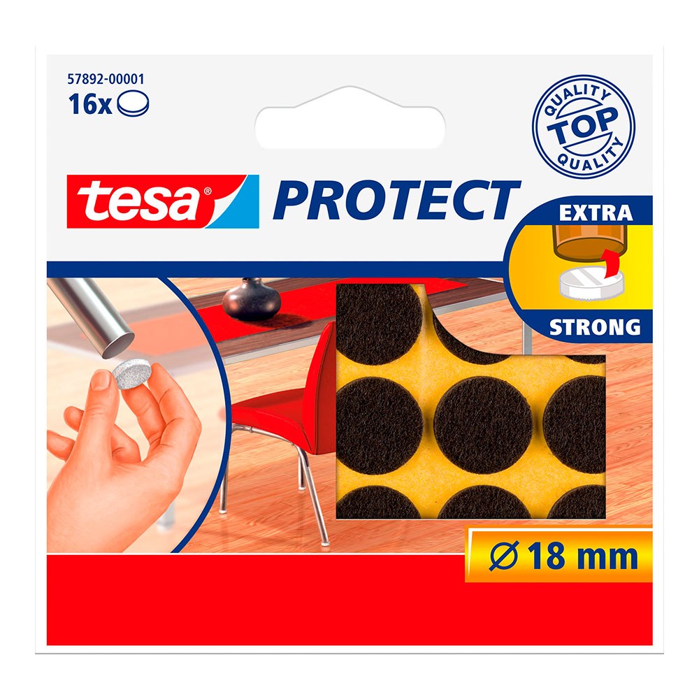 Feltro adesivo circular sintético marrom, Ø18 mm, 16 un, blister