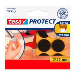 Feltro adesivo circular sintético marrom, Ø22 mm, 12 un, blister