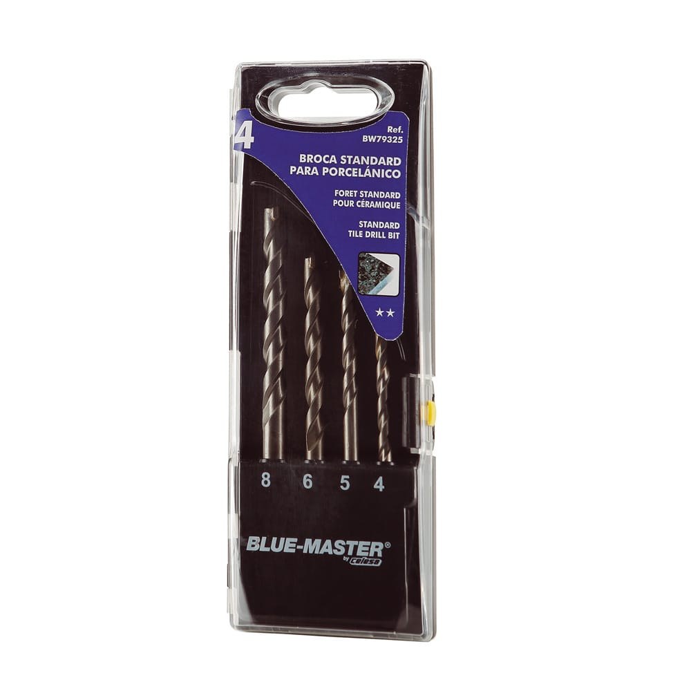 Brocas standard porcelánico ø4-5-6-8 mm, juego 4 piezas