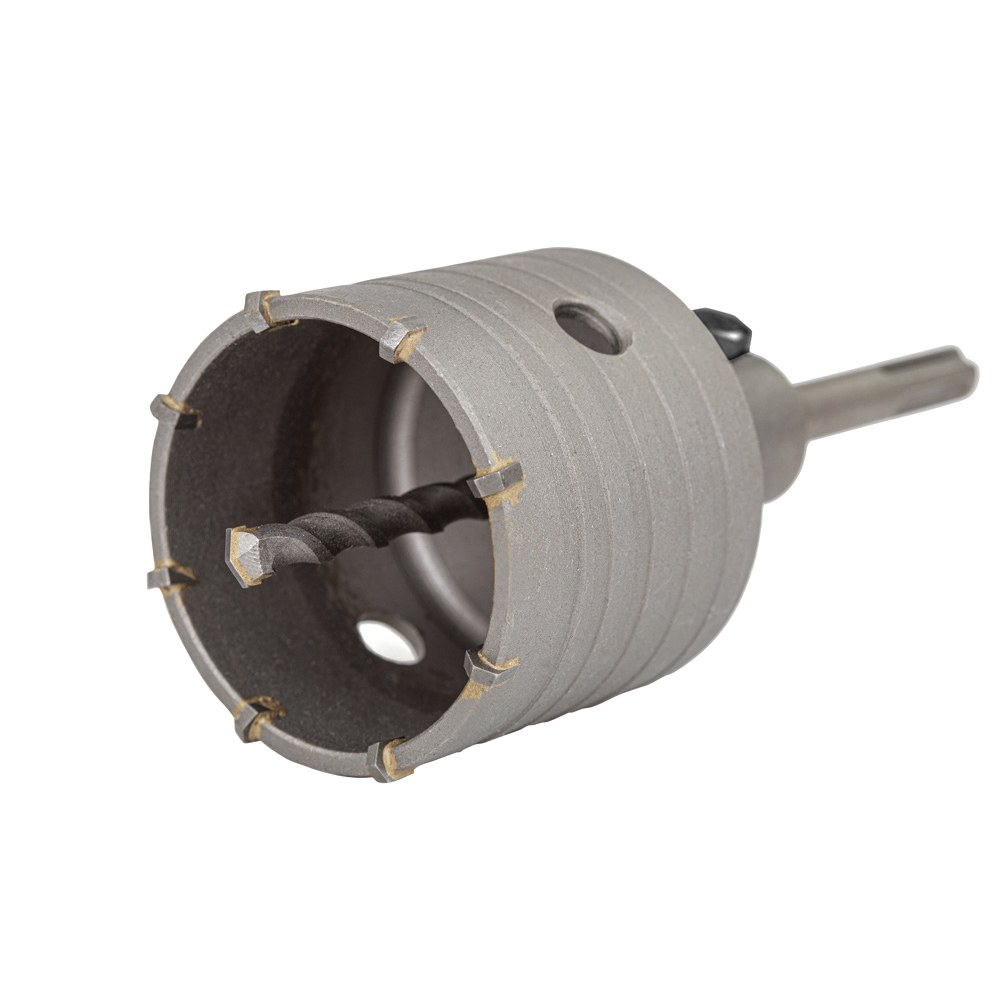 Serra copo para construção de metal duro (MD) Ø60 mm + adaptador SDS plus + broca guia - Image 2
