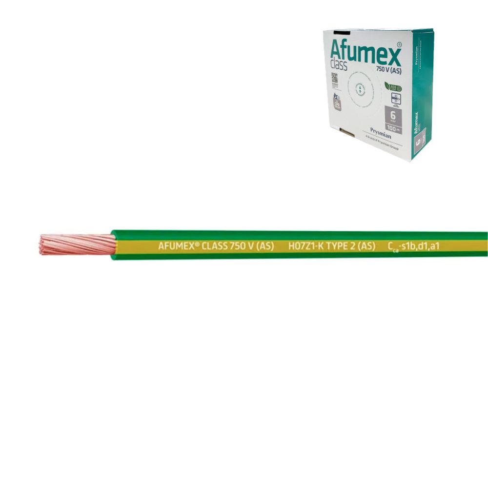 Cabo H07Z1-K(AS) 2,5 mm² amarelo/verde euro/m