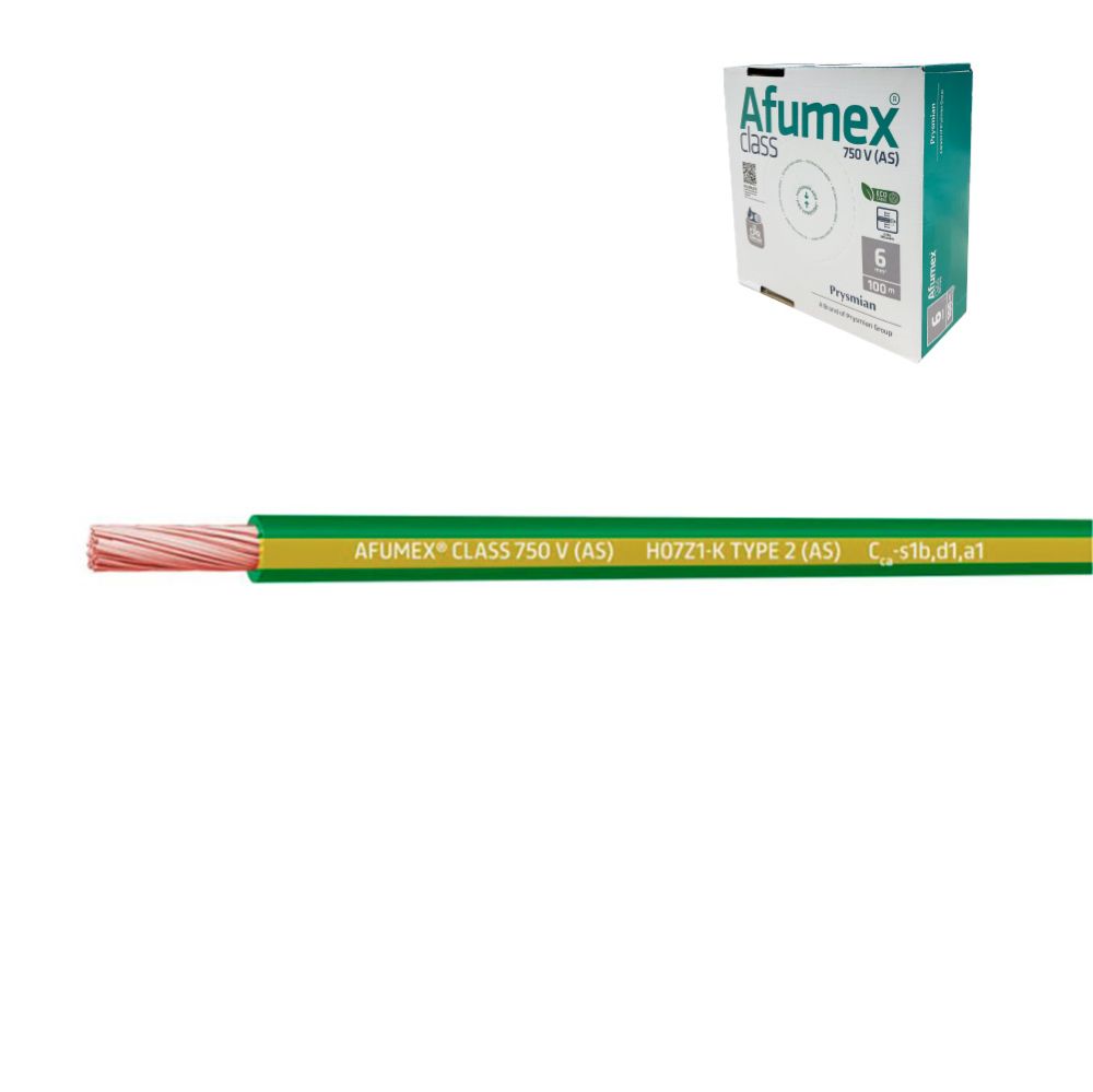 Cabo H07Z1-K(AS) 4,0 mm² amarelo/verde euro/m
