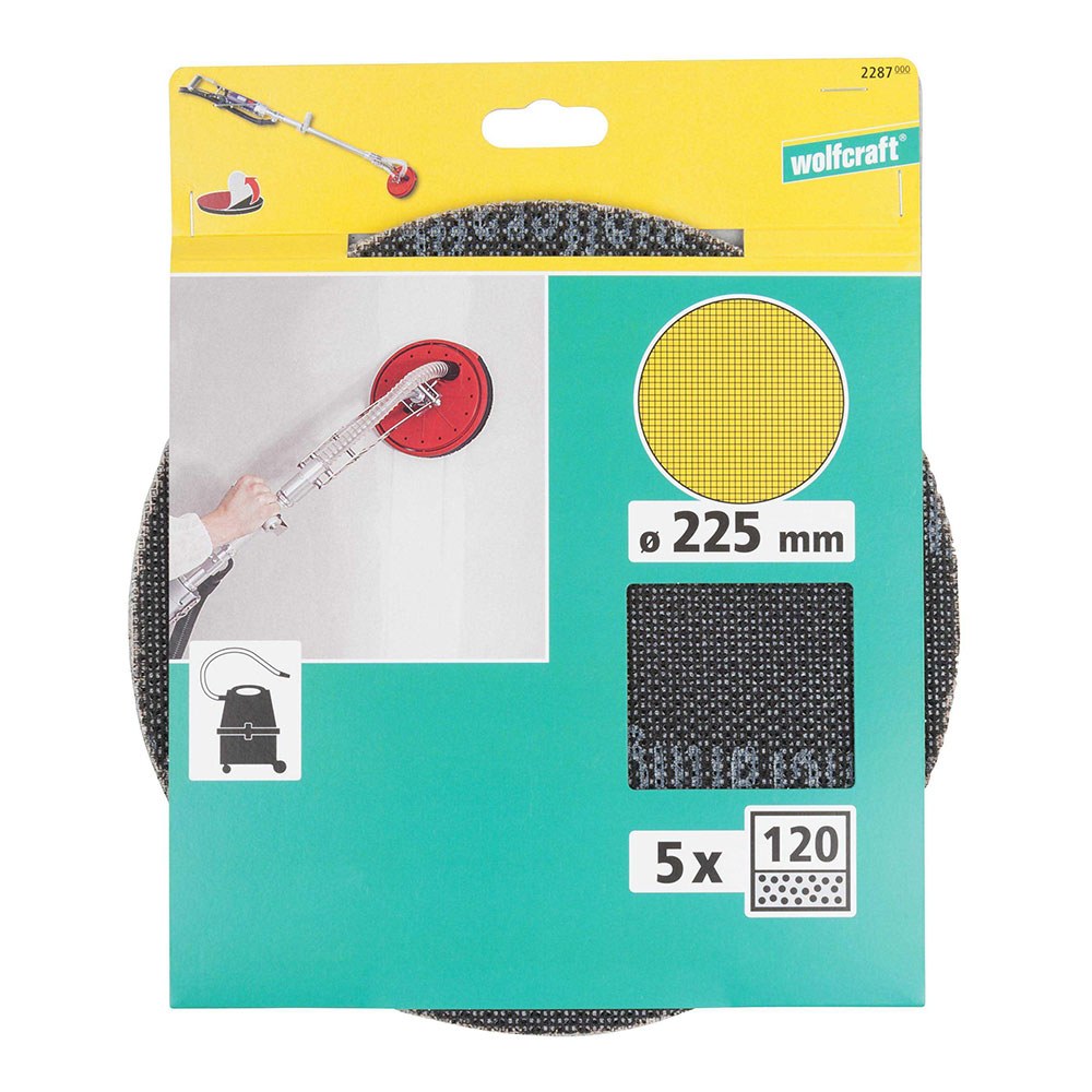 Discos de lixa autoaderentes com grade de carboneto, Ø225 mm, grão 120, 5 un - Image 2