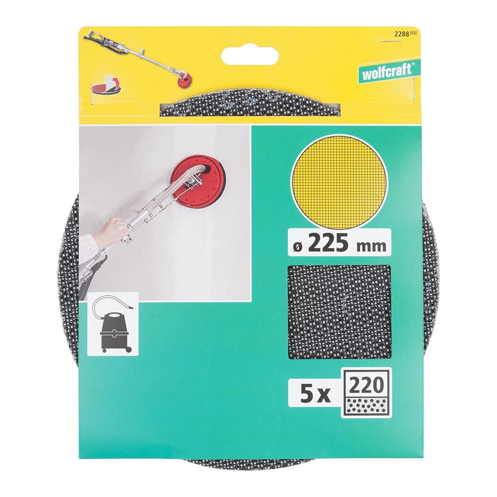 Discos de lixa autoaderentes com grade de carboneto, Ø225 mm, grão 220, 5 un - Image 2
