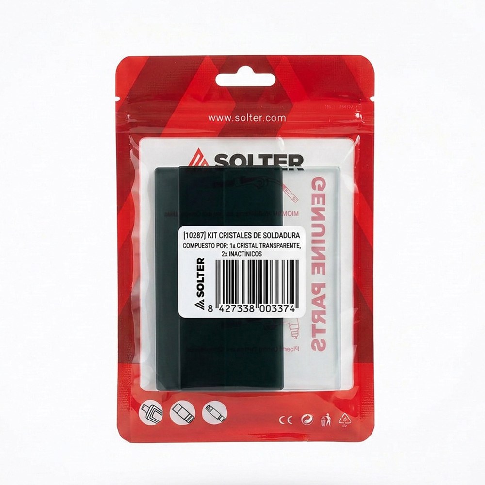 KIT de soldagem de vidro: 2 unidades de vidro inactivo DIN-11 + vidro transparente