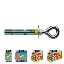 Caixa 25 un fixação dynabolt ARO Ø8x45mm zincado celo