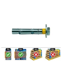 Caixa 50 un bucha dynabolt parafuso M6 Ø8x45mm zincado celo