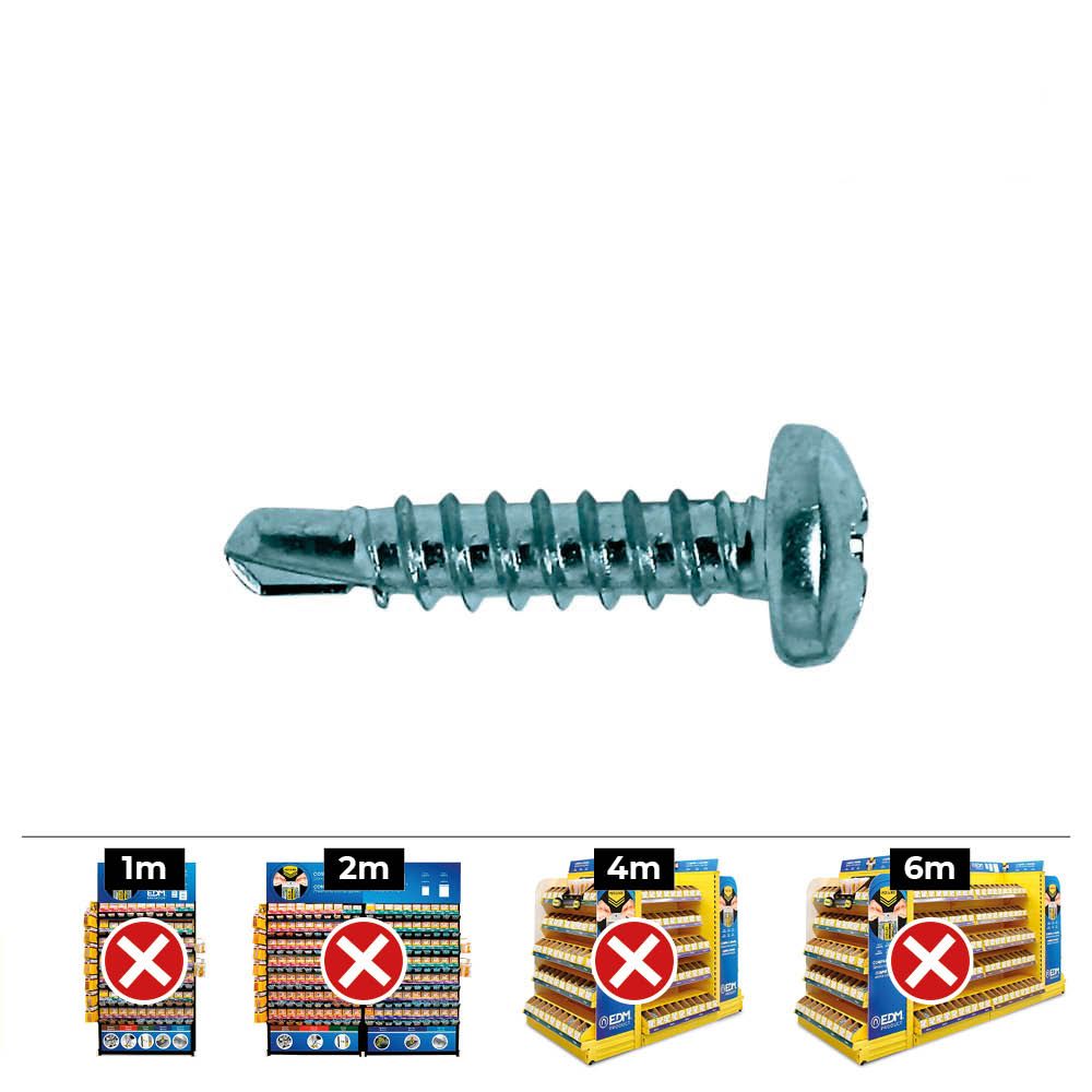 Caixa 500 unid. ponta broca cabeça de queijo (rosca da placa) philips din/ref 7504N Ø3,5x13mm zincado celo
