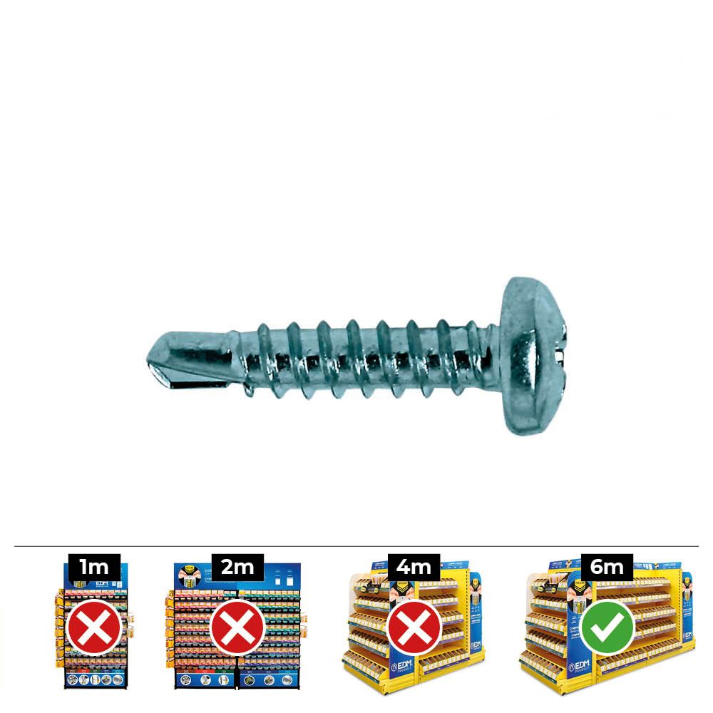 Caixa 500 unid. ponta broca cabeça de queijo (rosca da placa) philips din/ref 7504N Ø3,5x19mm zincado celo