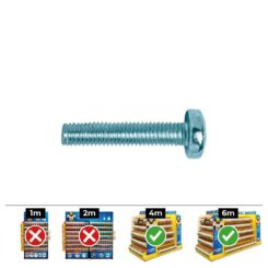Caixa 250 unid. parafuso métrica cabeça de queijo philips din/ref 7985 Ø6x15mm zincado celo