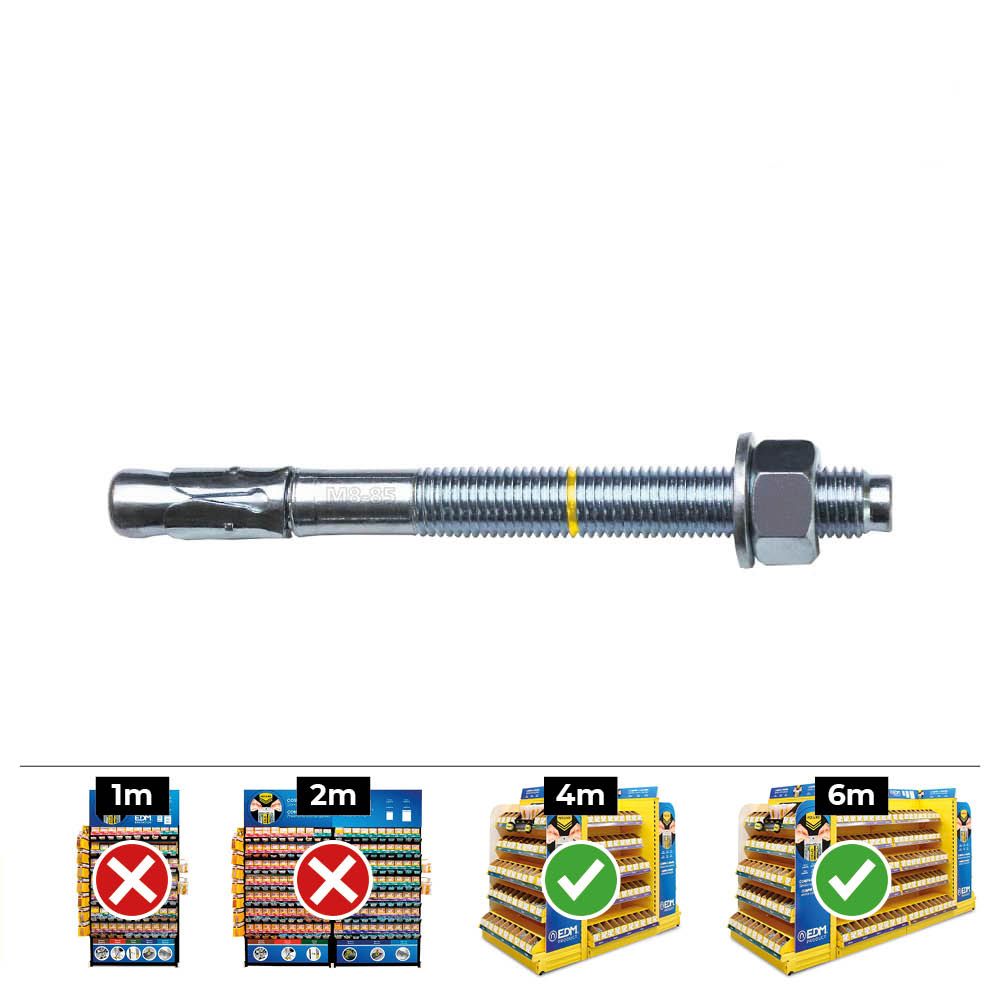 Caixa 50 unid. fixação homologado CE BAP Ø8x95mm/30 zincado celo