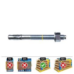 Caixa 40 unid. fixação homologado CE BAP Ø10x92mm/17 zincado celo