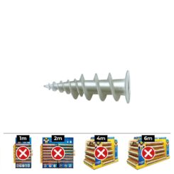 Caixa 50 unid. bucha nylon + parafuso Ø3-4.5x40mm GKD celo