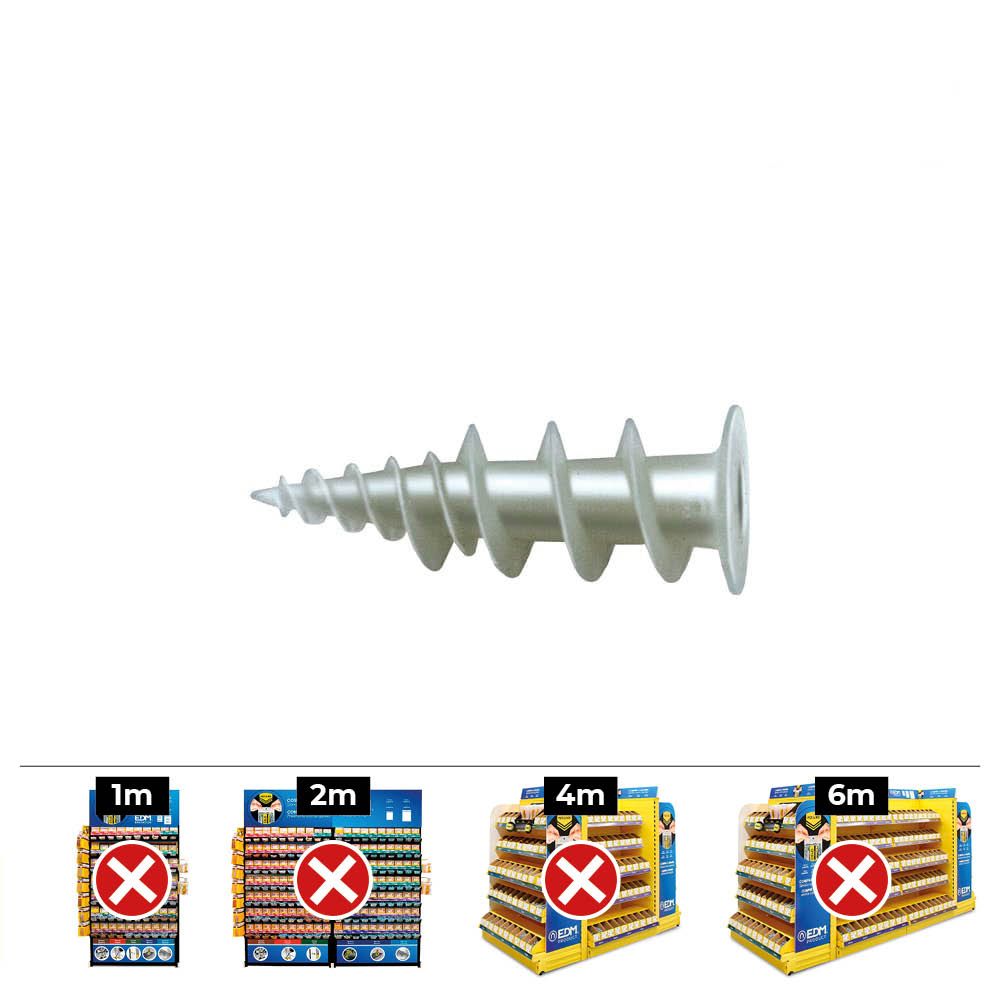 Caixa 50 unid. bucha nylon + parafuso Ø3-4.5x40mm GKD celo
