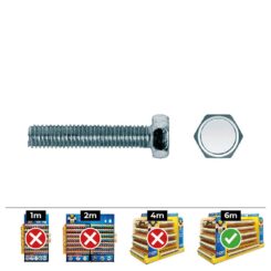 CELO Caixa 100 unidades. Parafuso métrico hexagonal din/ref 933 ø8x45mm violoncelo zincado