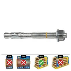 Caixa 50 unid. fixação homologado CE BAP Ø10x60mm/10 zincado celo