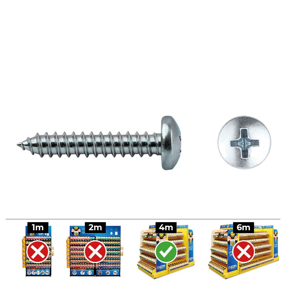 Caixa 250 unidades. Parafuso para chapa panada Philips din/ref 7981 5,5x45mm zincado