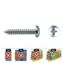 Caixa 250 unid. parafuso chapa cabeça de queijo philips din/ref 7981 3,9x38mm zincado celo