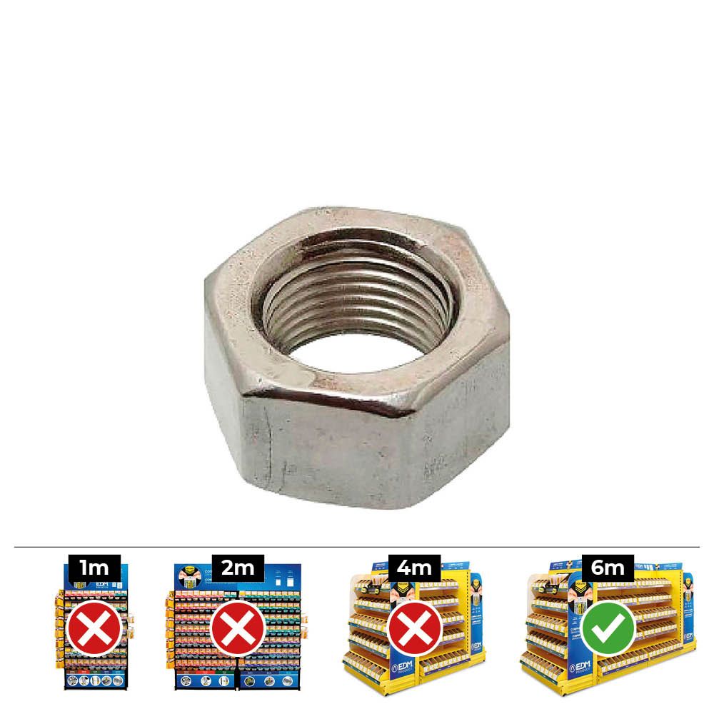 Caixa 100 unid. porca hexagonal din/ref 934 Ø12mm zincado celo