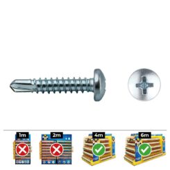 Caixa 250 unid. ponta broca cabeça de queijo (rosca da placa) philips din/ref 7504N Ø3,5x25mm zincado celo