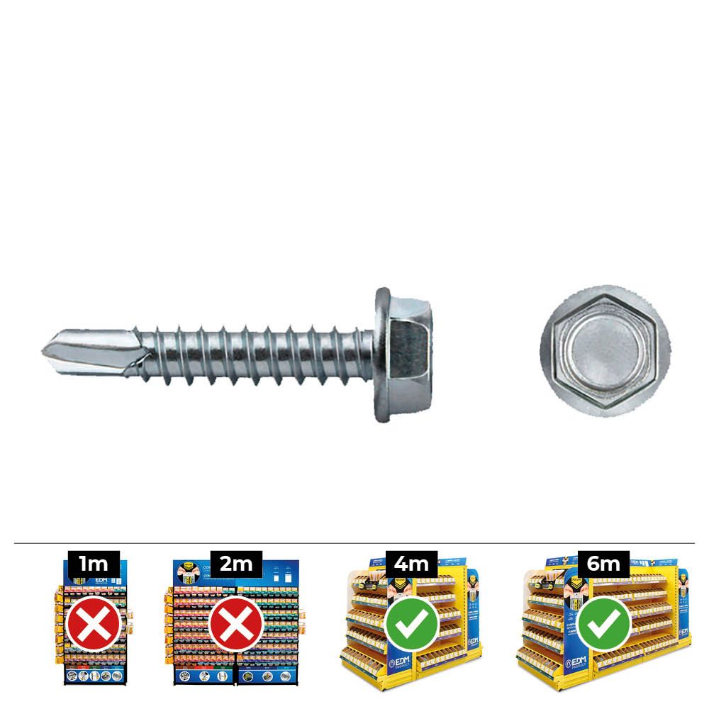 Caixa 250 unid. ponta broca hexagonal din/ref 7504K Ø5,5x38mm zincado celo