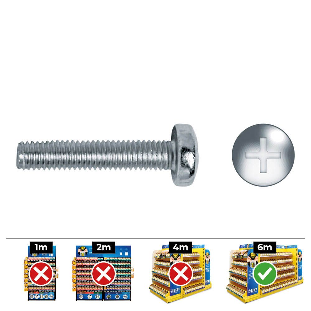 Caixa 500 unid. parafuso métrica cabeça de queijo philips din/ref 7985 Ø4x15mm zincado celo