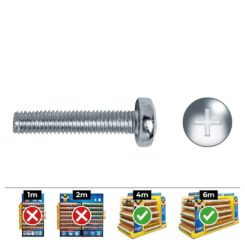 Caixa 500 unid. parafuso métrica cabeça de queijo philips din/ref 7985 Ø5x10mm zincado celo