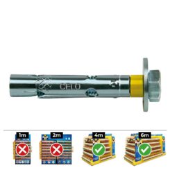 Caixa 100 un bucha dynabolt parafuso M8 Ø10x60mm zincado celo