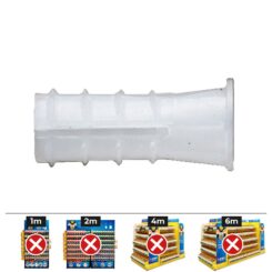 Bucha de plástico tipo B Ø5 mm, caixa 500 UDS