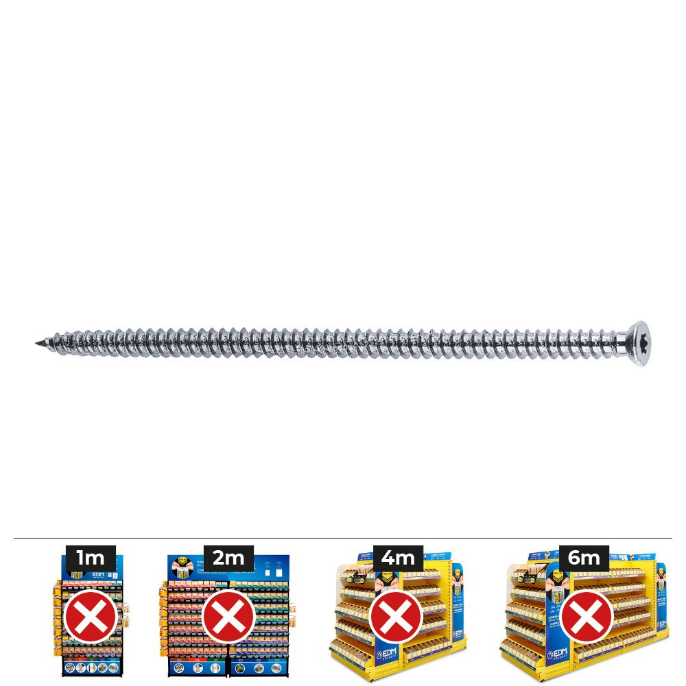 Caixa 100 unidades. parafuso de estrutura FBS 7.5-62 encerrado, zinco
