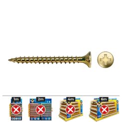 Caixa 1000 unidades. parafuso de madeira vlox rosca completa encerrada melhorado PZ 3X35 mm bichromato
